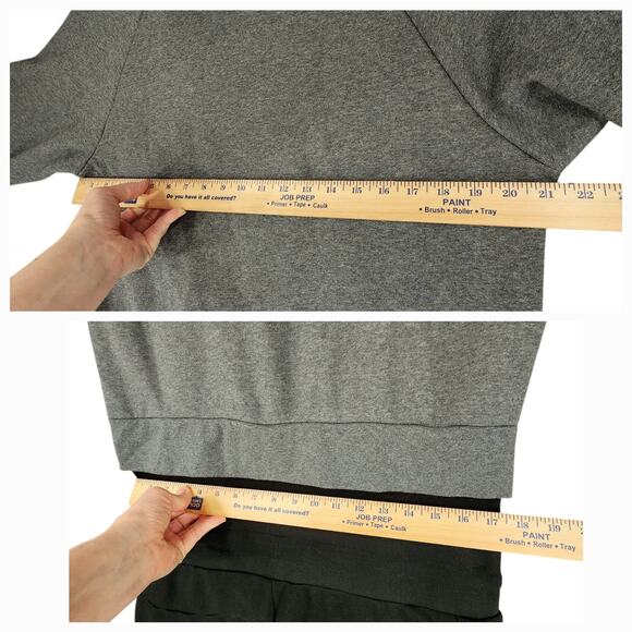 Tuxy One Piece Sweatsuit Jumpsuit L Men Gray Top Black Bottom Hooded Zip Fly NEW - Picture 6 of 13